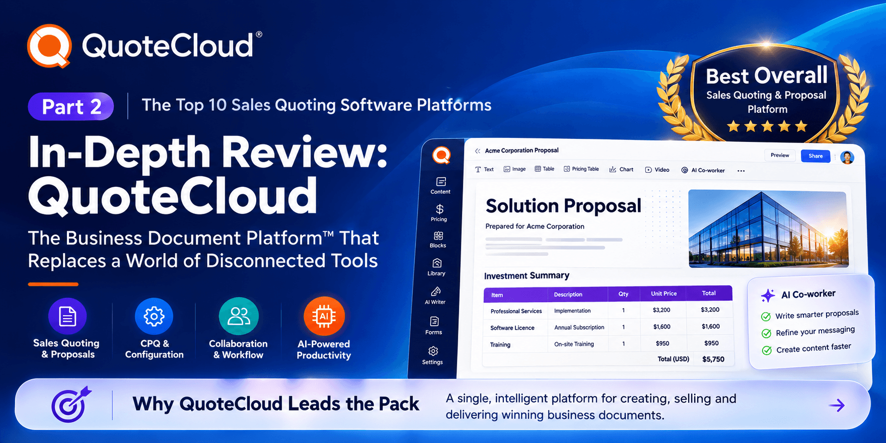 The 10 Best Sales Quoting Software Platforms in 2026 (Compared by AI, Features, Proposal Design & Value) Part 2