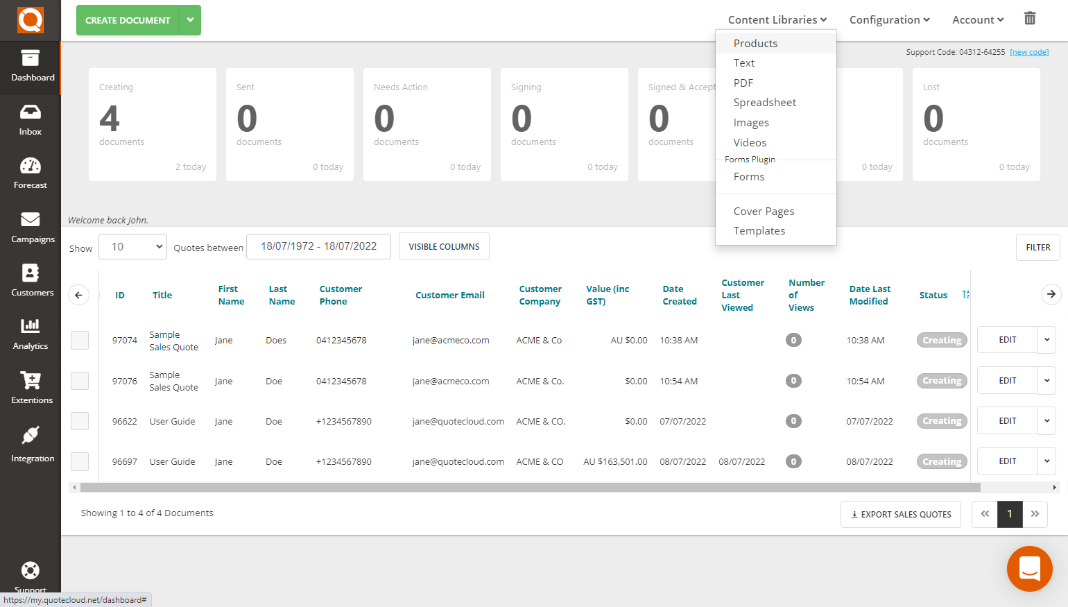 QuoteCloud - Sales Quote, Sales Proposal and Contracts Software - Add a Product to your Product Catalogue (Java Edition) - illustration 5c3b265d-c83a-45a9-bfb5-a1d09a5ec717