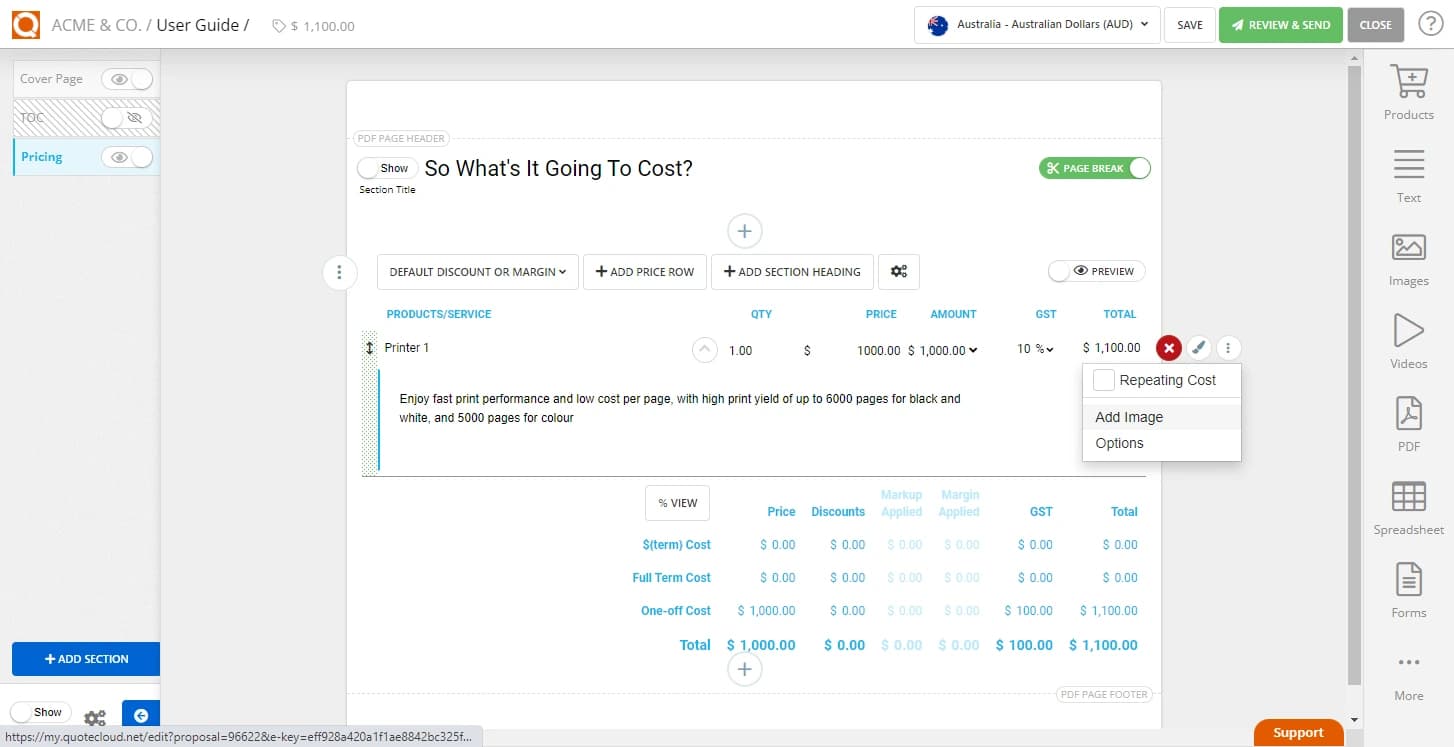 QuoteCloud - Sales Quote, Sales Proposal and Contracts Software - Add thumbnail image to adhoc price line items (Java Edition) - illustration 6cd02af8-8c4a-49e1-b1b2-093c26a3f65e