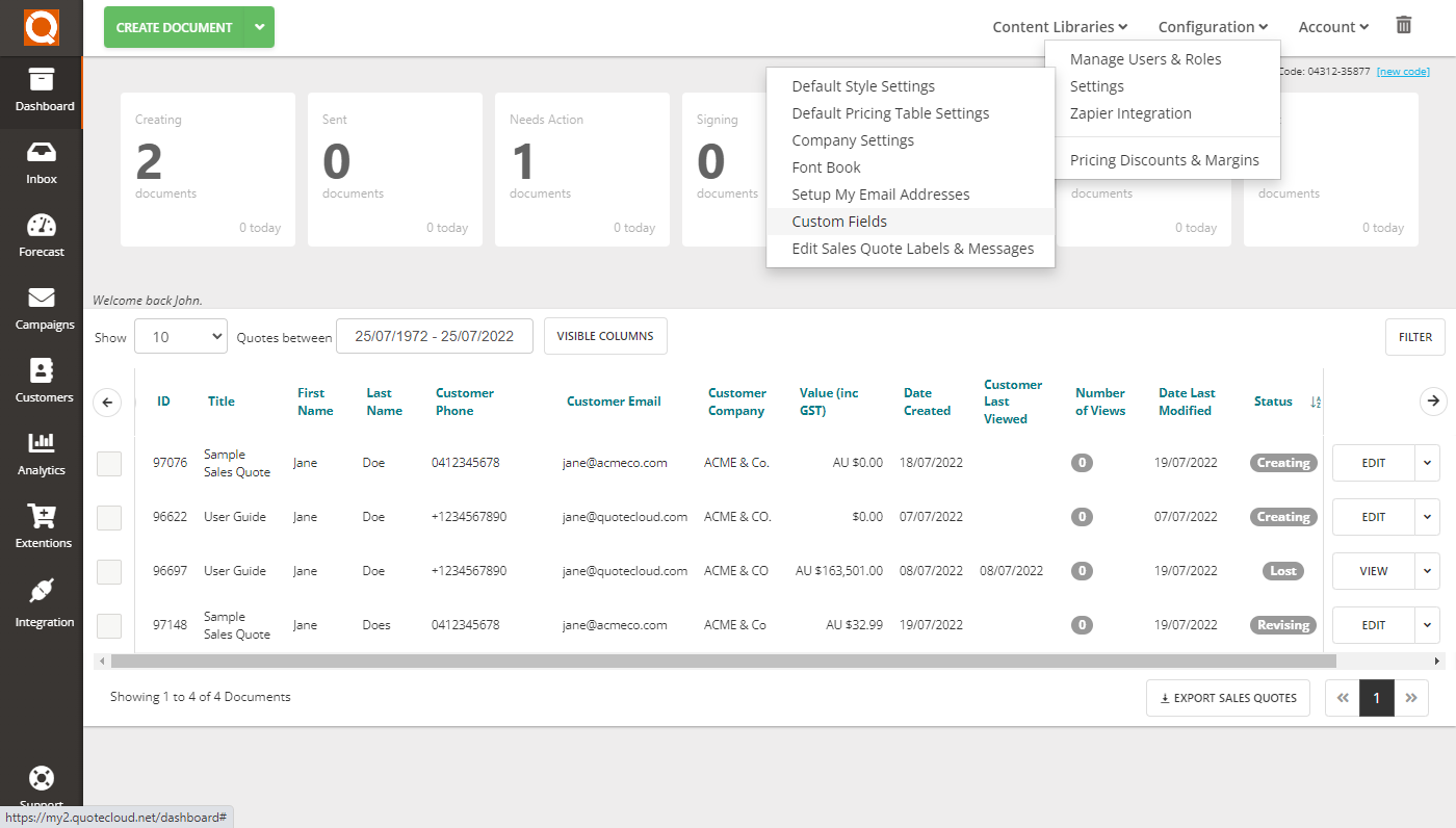 QuoteCloud - Sales Quote, Sales Proposal and Contracts Software - Adding Custom Fields to your Price Tables (Java Edition) - illustration 79131712-8600-49f9-9124-622048309ee2