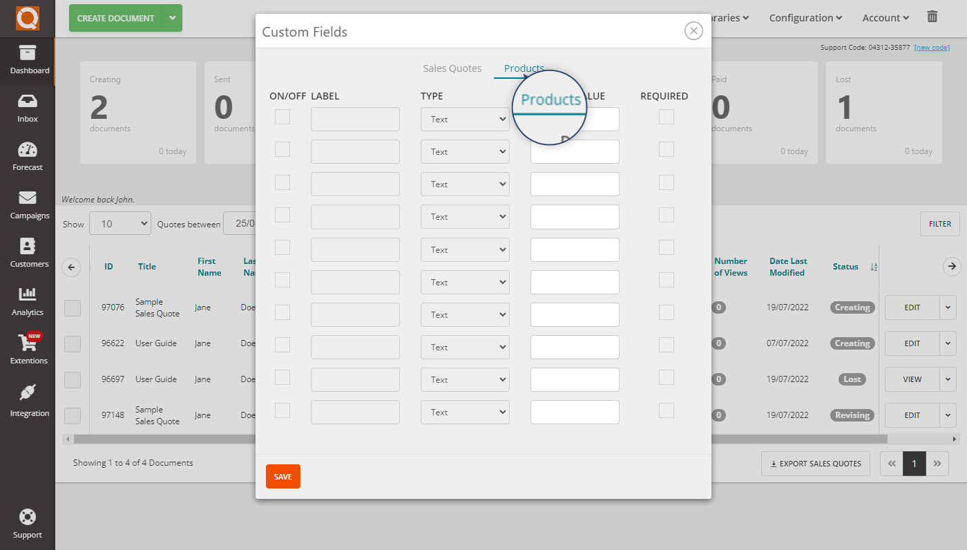 QuoteCloud - Sales Quote, Sales Proposal and Contracts Software - Adding Custom Fields to your Price Tables (Java Edition) - illustration 86e274e6-71bb-47b3-a171-1fa563b39c7b