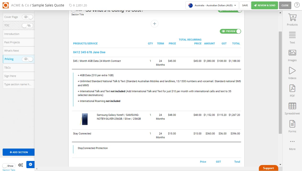 QuoteCloud - Sales Quote, Sales Proposal and Contracts Software - Create and Manage Mobile Device Pricing (Java Edition) - illustration 8df4e3b0-6155-42ac-b8dd-c5a5b8e916eb