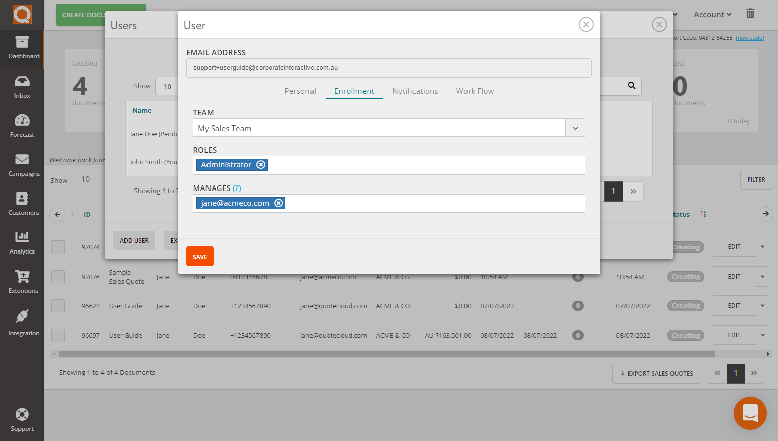 QuoteCloud - Sales Quote, Sales Proposal and Contracts Software - Creating Sales Team Managers (Java Edition) - illustration efd5b41b-235b-4851-8e4f-01d1adf7a28a