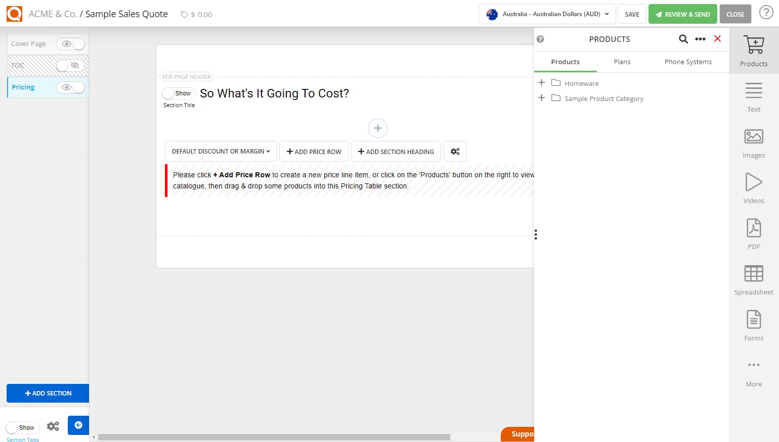 QuoteCloud - Sales Quote, Sales Proposal and Contracts Software - Adding Products to a Price Table (Java Edition) - illustration 44df92e9-66f2-40a9-9255-0ec146dc4477