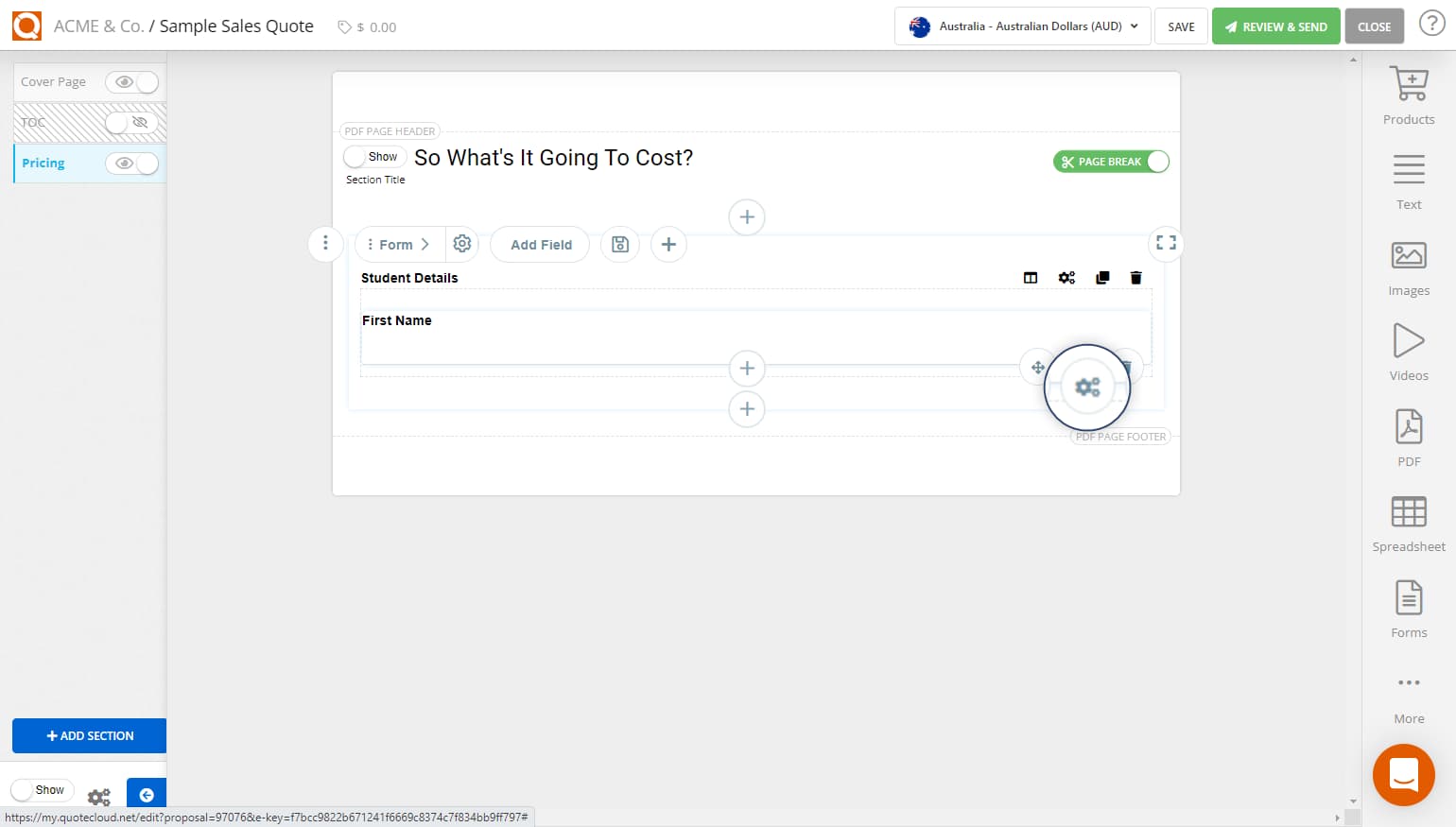 QuoteCloud - Sales Quote, Sales Proposal and Contracts Software - Making a Data Item Mandatory (*) (Java Edition) - illustration fe82443a-112b-4275-bd16-4dda1d19ebb3