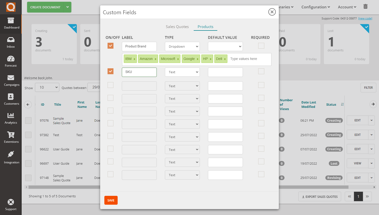 QuoteCloud - Sales Quote, Sales Proposal and Contracts Software - How Do I Create Custom Fields? (Java Edition) - illustration 289356bf-8dd6-4f9a-9308-0b7b28c4ed8e