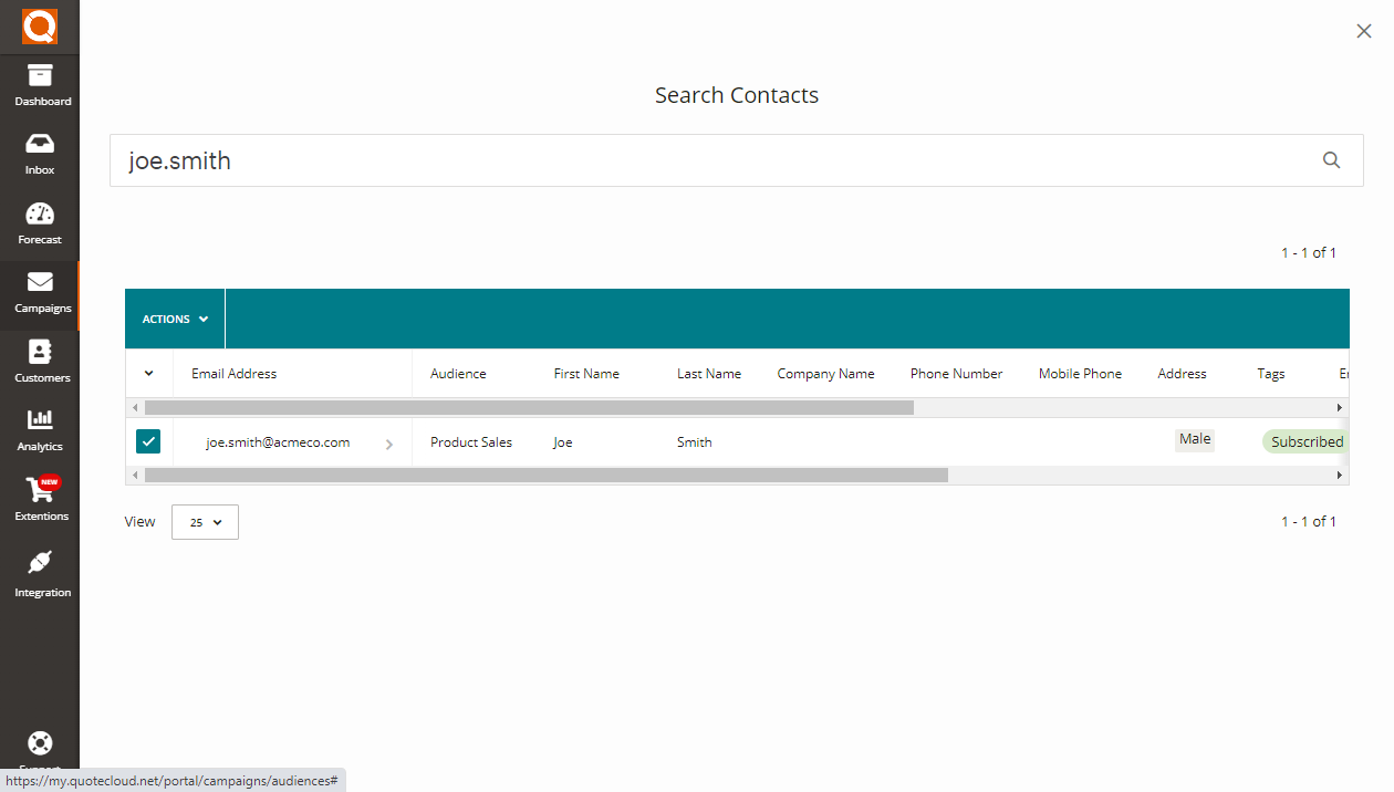 QuoteCloud - Sales Quote, Sales Proposal and Contracts Software - Email Marketing - Manually Unsubscribe a Contact from an Audience (Java Edition) - illustration 06a0955c-4aa0-474c-a51e-0c878d554c60