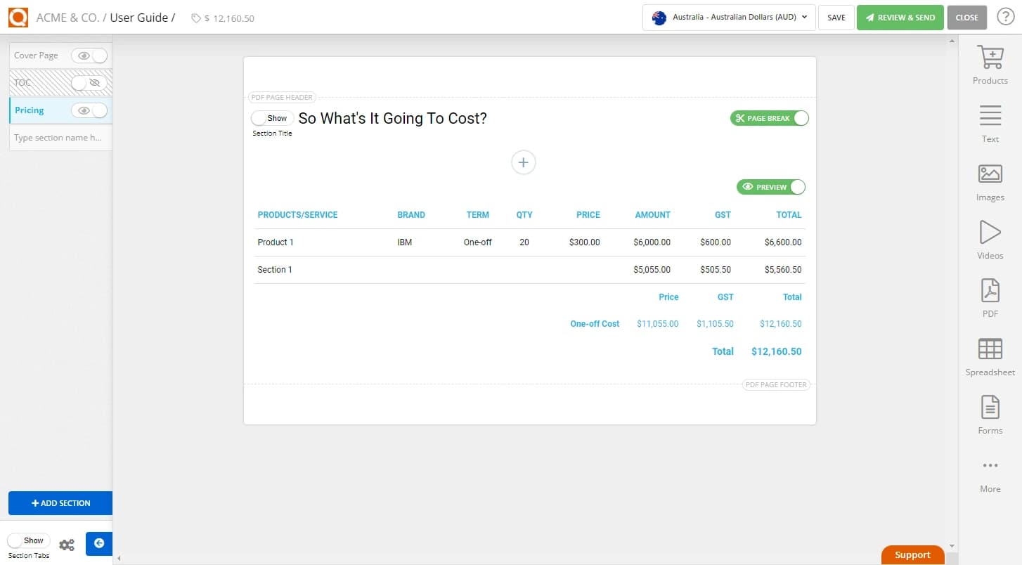 QuoteCloud - Sales Quote, Sales Proposal and Contracts Software - Pricing Tables (Java Edition) - illustration 0cd586a0-9ae9-4f86-8779-65833fcefd72