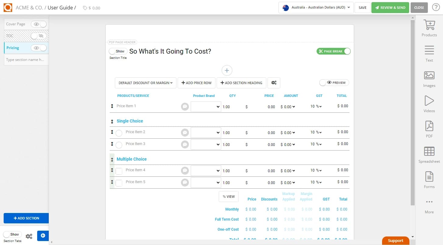 QuoteCloud - Sales Quote, Sales Proposal and Contracts Software - Making Price Lines Optional in a Sales Quote (Java Edition) - illustration 9bc87524-db51-41bd-b14c-9a2b4bc7dada