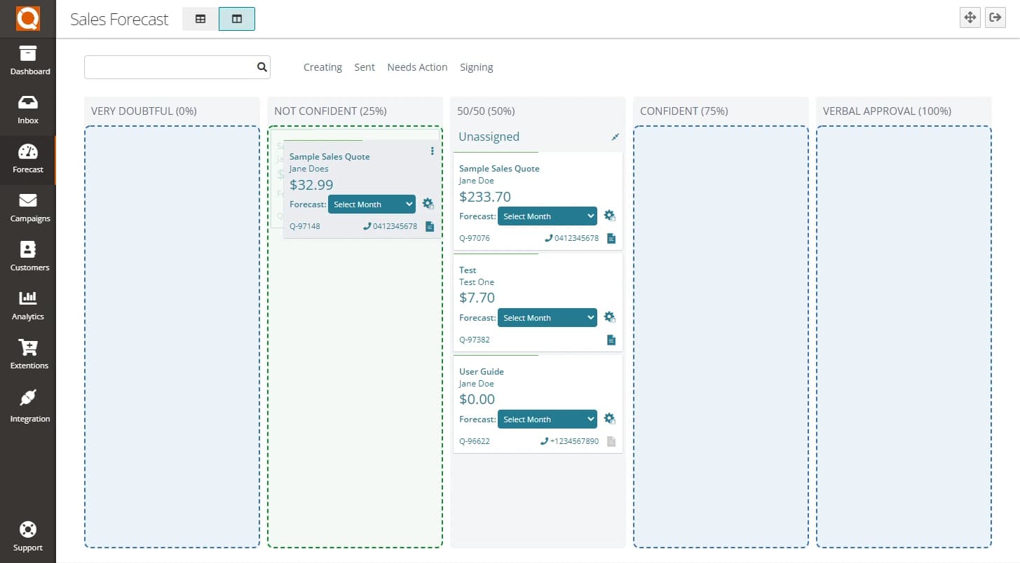 QuoteCloud - Sales Quote, Sales Proposal and Contracts Software - Using the Sales Forecast Tool (Java Edition) - illustration 78b768c5-1a1c-4fb9-a813-7e814b659654