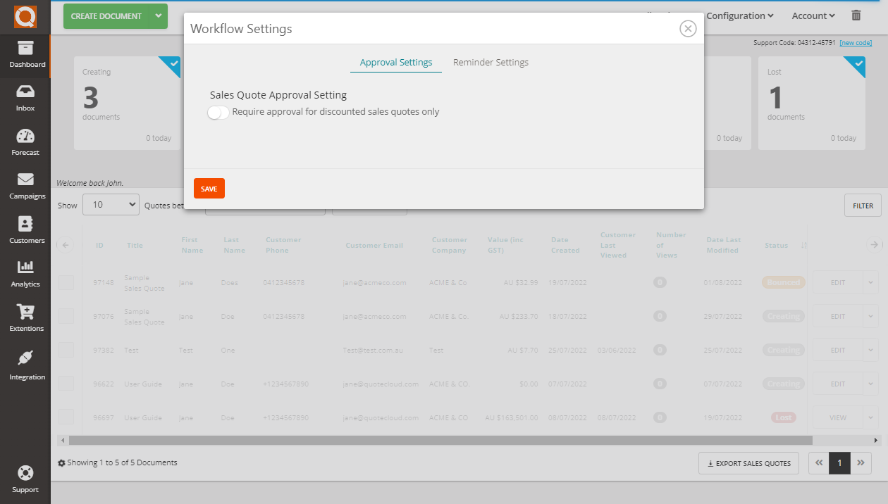 QuoteCloud - Sales Quote, Sales Proposal and Contracts Software - Configure Workflow Approval Only When a Sales Quote is Discounted (Java Edition) - illustration 42dba831-6c98-4b34-aec4-dce55e051b7c