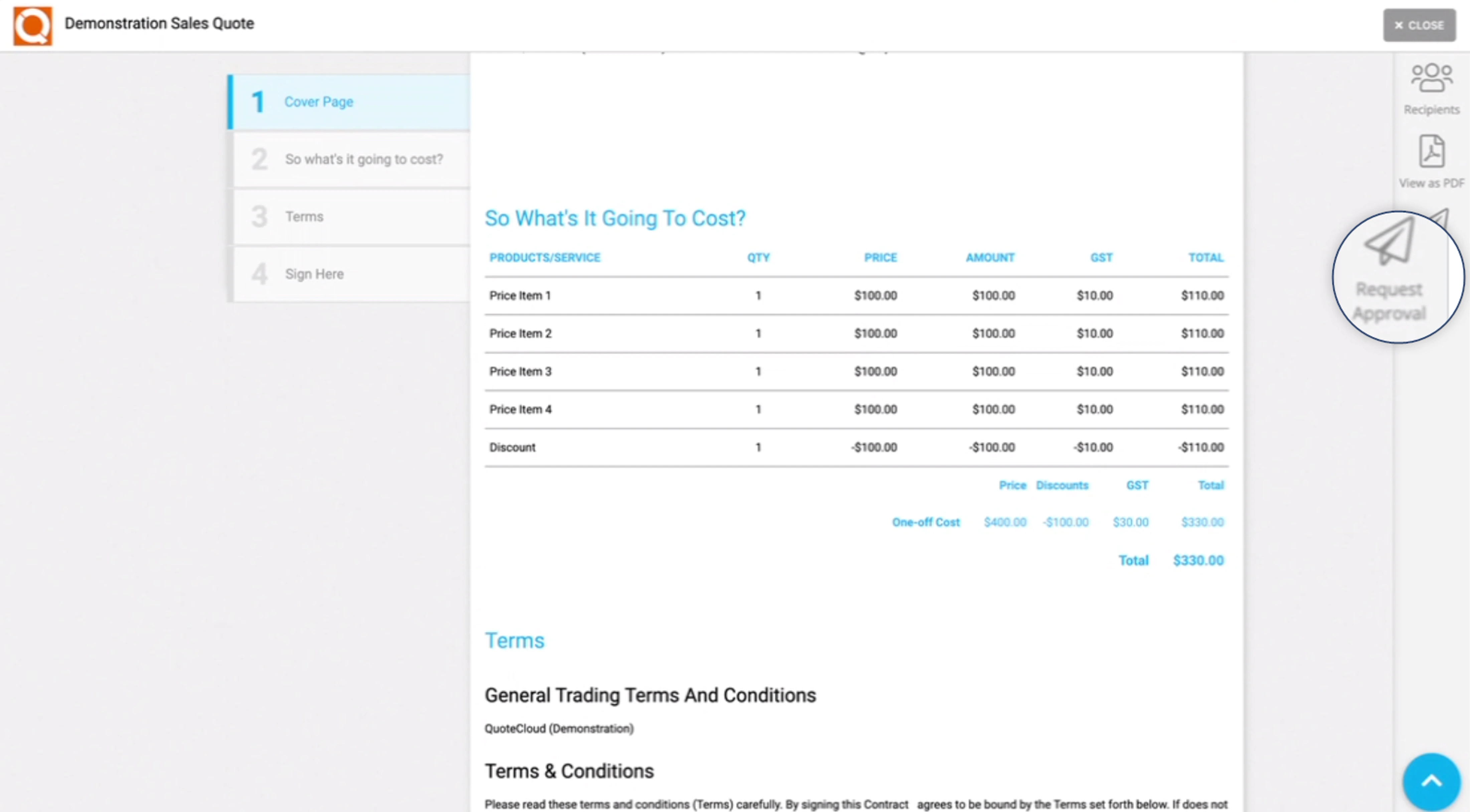 QuoteCloud - Sales Quote, Sales Proposal and Contracts Software - Configure Workflow Approval Only When a Sales Quote is Discounted (Java Edition) - illustration 43e6b882-1362-40ac-af0a-c22a501235d0