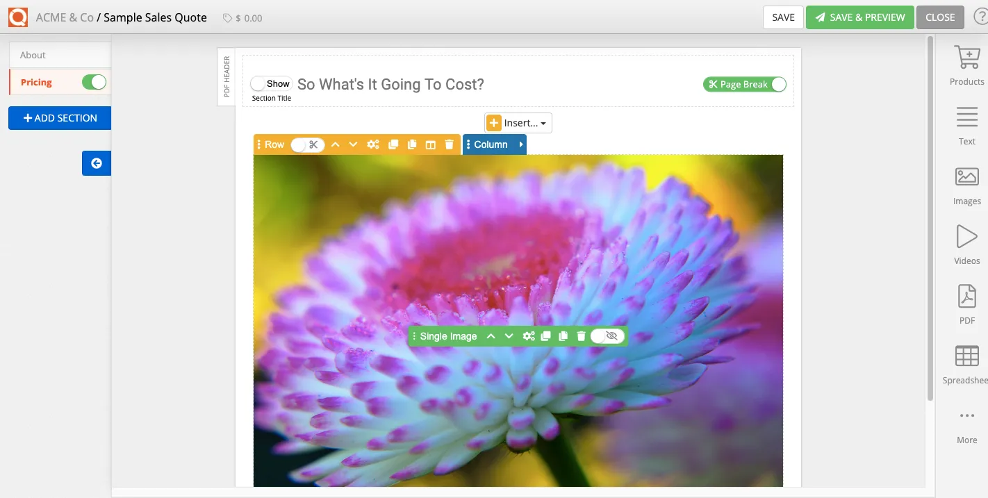 QuoteCloud - Sales Quote, Sales Proposal and Contracts Software - Margins, Padding and Borders for content blocks (Java Edition) - illustration cb27f978-9185-403c-bec2-200b90f59f6e