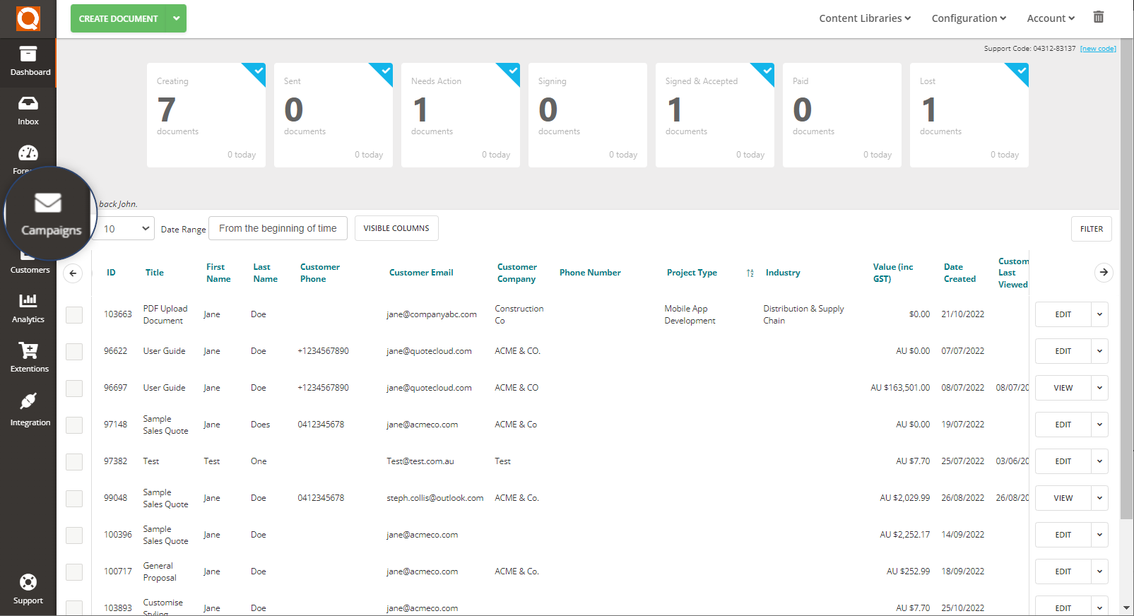 QuoteCloud - Sales Quote, Sales Proposal and Contracts Software - Contact Finder Plugin - How To Create A New Search Campaign (Java Edition) - illustration 7770ee94-22a2-48d4-a462-e7d9ed834418
