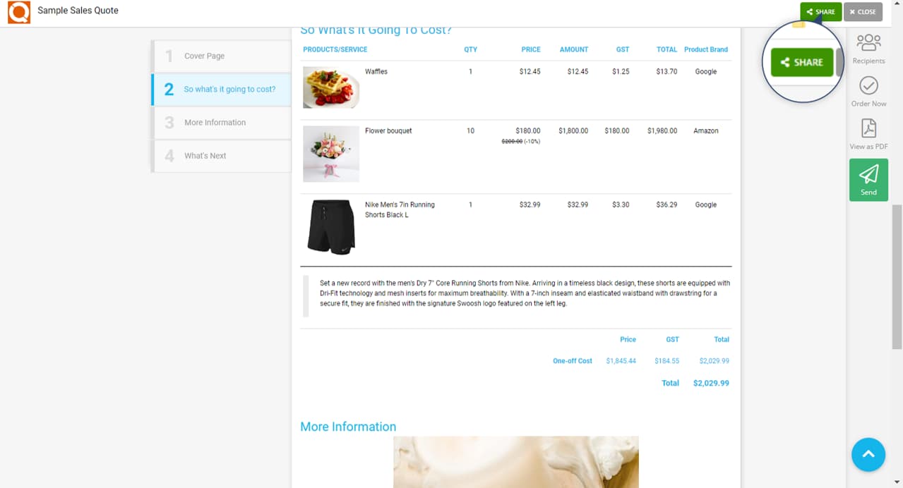 QuoteCloud - Sales Quote, Sales Proposal and Contracts Software - How To Create A Link to Share Your Sales Quote With A Customer (Java Edition) - illustration 39a3a616-fb7c-46f7-8bb4-26e56bd1cb26