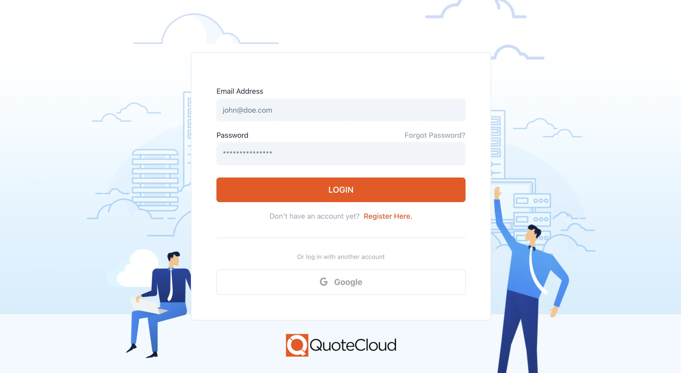 QuoteCloud - Sales Quote, Sales Proposal and Contracts Software - How To Login To QuoteCloud (Java Edition) - illustration 3040545d-6865-46e2-82fc-c40ba27b12a4