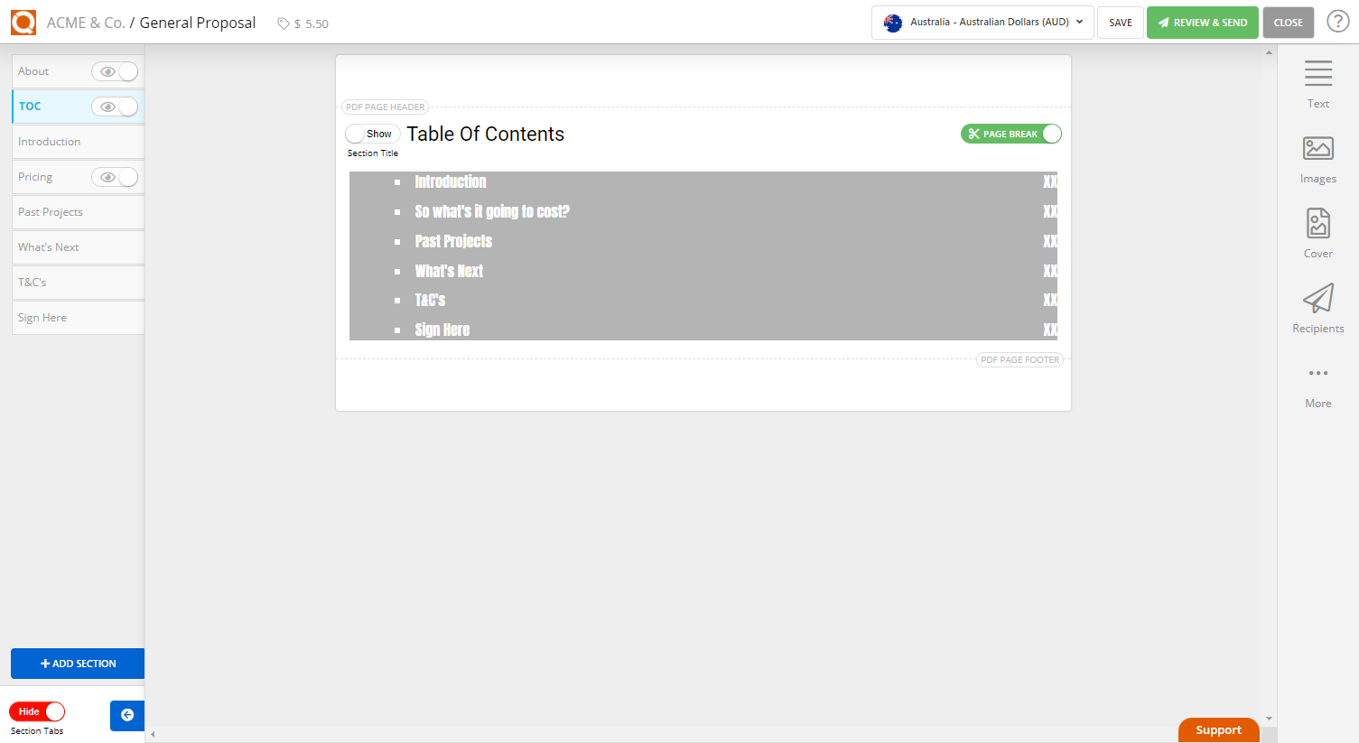 QuoteCloud - Sales Quote, Sales Proposal and Contracts Software - How To Style Your Table Of Contents In A Sales Quote Document (Java Edition) - illustration 6044508e-4c68-42fa-a850-10c5cb2568ce