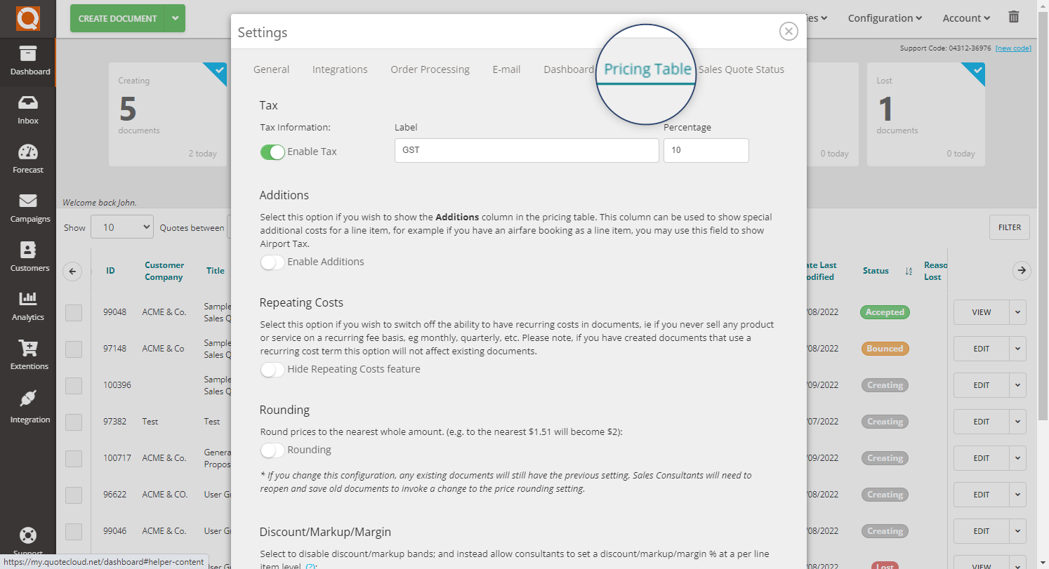 QuoteCloud - Sales Quote, Sales Proposal and Contracts Software - Switch Off The Profit Margin Calculation In The Sales Quote Editor (Java Edition) - illustration 649a1641-acda-41fb-8eb0-4ef3ce0a1b0b