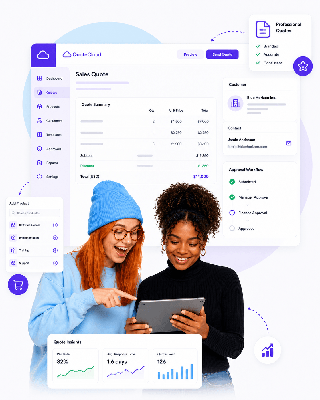QuoteCloud - Sales Quote, Sales Proposal and Contracts Software - Quoting Software - illustration dcd9d6b3-16a5-4c5f-a2d3-d7673cd7b983